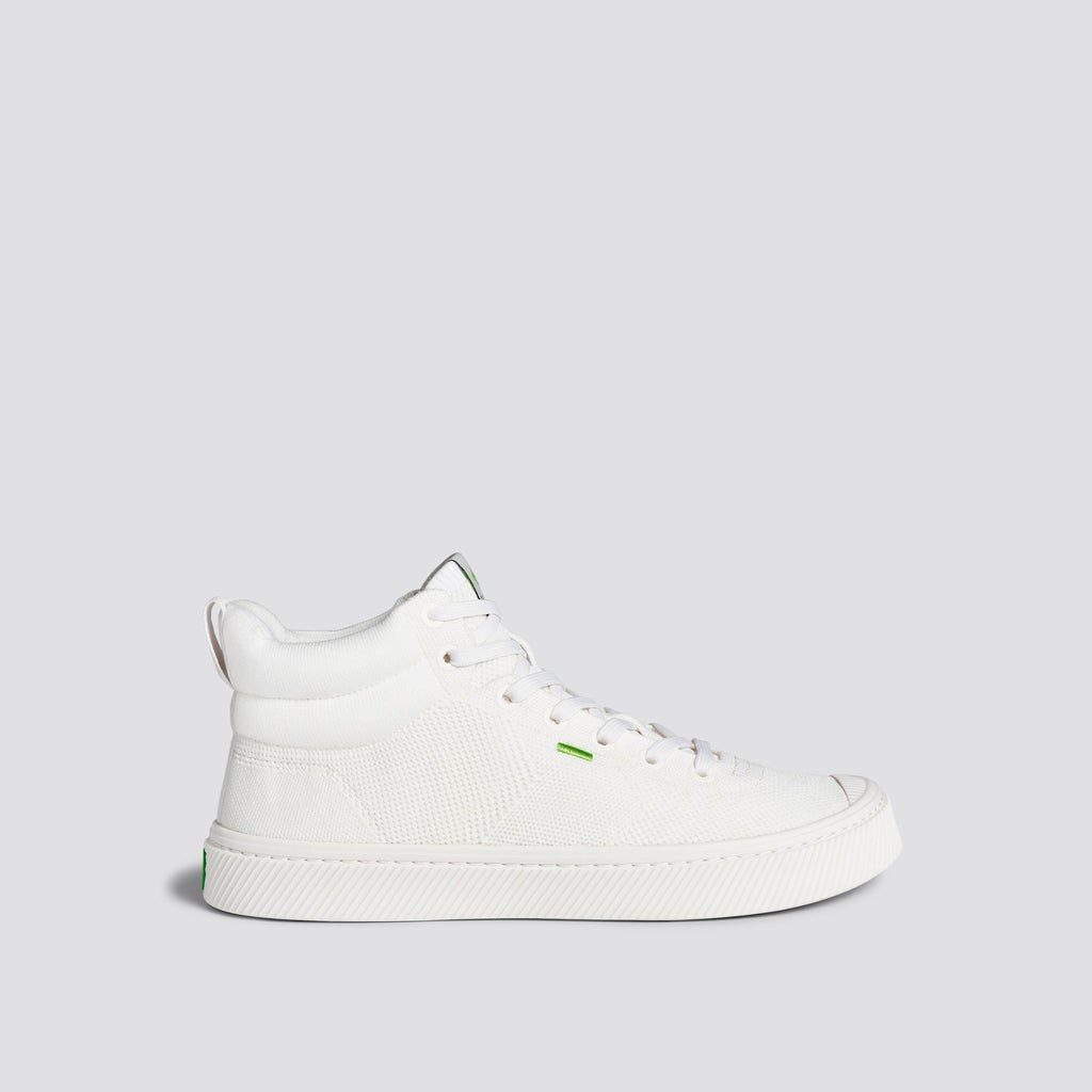 IBI HIGH Cariuma High Top Bamboo Weave Knit Vegan Blanche Homme | XGV-4445408